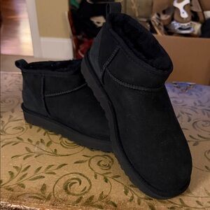 Black Suede Uggs Ultra Mini Classic Boot- NWOT